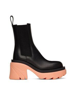Bottega Veneta Black & Pink Flash Chelsea Boots Women’s EU 38.5/US 8.5